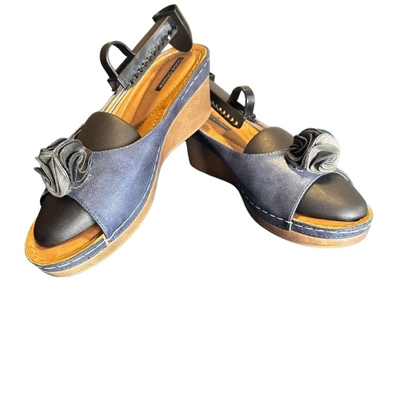 Good Choice Shoes - Good Choice Sydney Wedge Women’s Navy Blue Sandals sz US 10